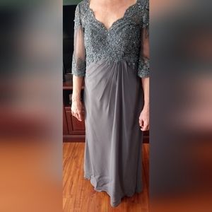 Mother of the Groom Dress, size 6, Pewter